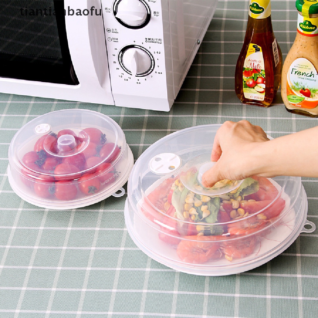 [tiantianbaofu] Plastic Microwave Food Cover Clear Lid Safe Vent Kitchen Tools Home Accessories Boutique