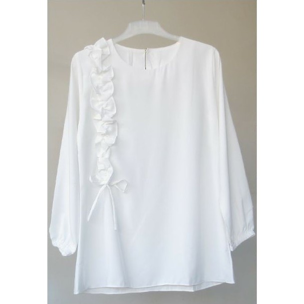 ATASAN DAYANA BLOUSE | ATASAN WANITA TERBARU 2021 | ATASAN KEKINIAN | ATASAN JUMBO LENGAN PANJANG-putih