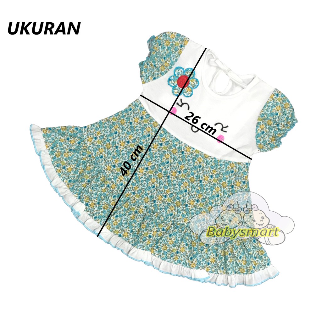 Babysmart - Dress Baju bayi/Anak Perempuan motif SMILE PLANET KIDS usia 0 -12 bulan / Pakaian anak