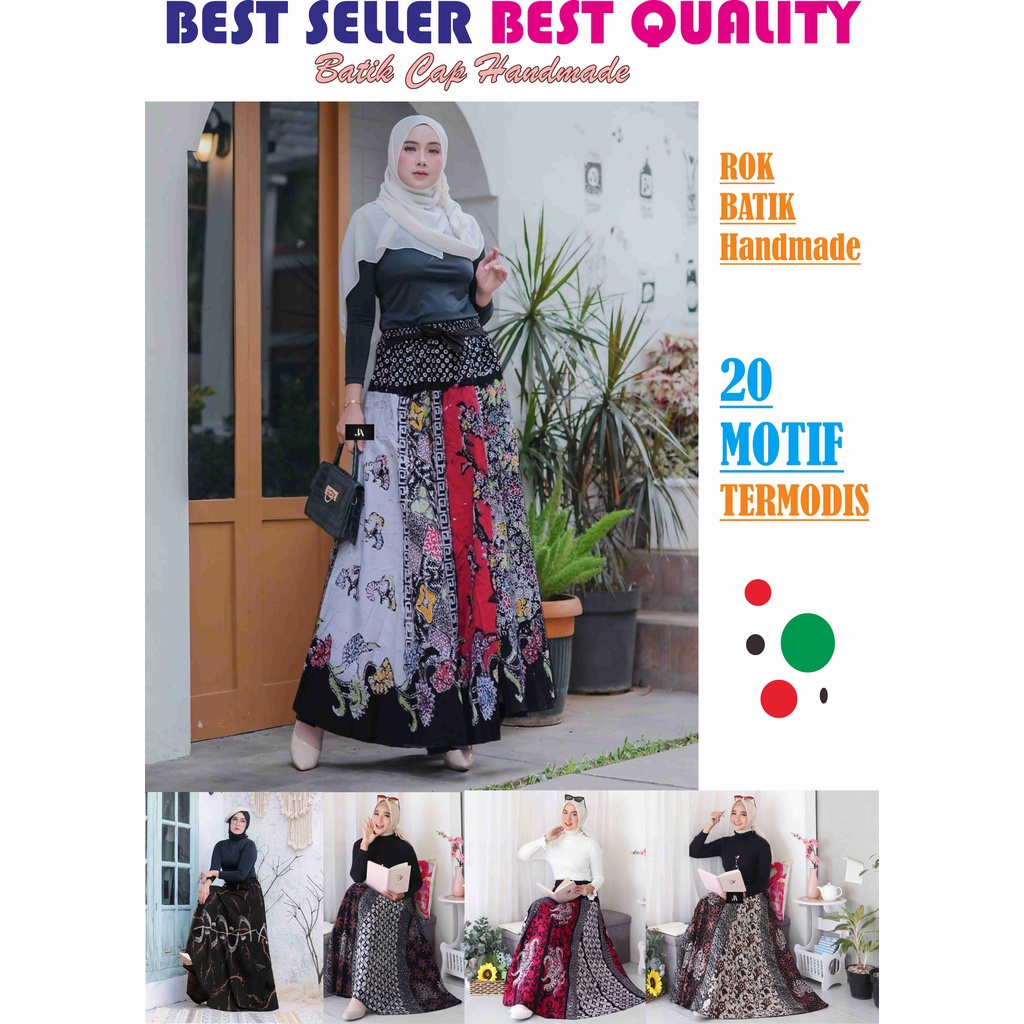 Rok Cap Selling Cap Colet Merah Biru Sogan Sogan Batik Modern Klasik Rok Payung Batik 2022