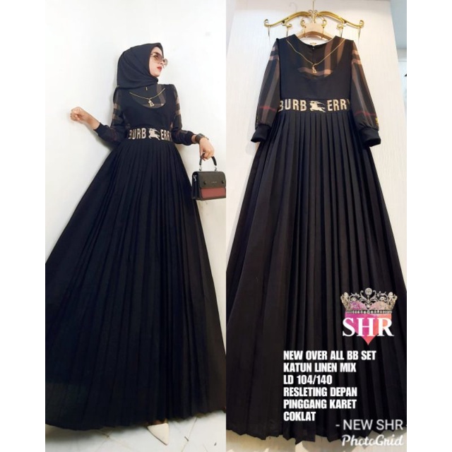 ready Maxi dress SHR ORI bhn katun linen mix no pasmina