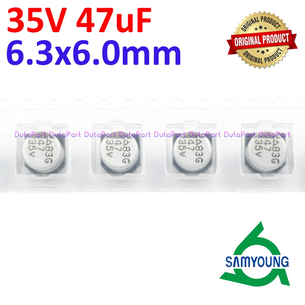 35V 47uF 6.3x6 mm SMD Aluminium Elco Capacitor Kapasitor Capasitor