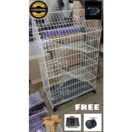 kandang kucing lipat tingkat 4 model atap rumah ukuran 75