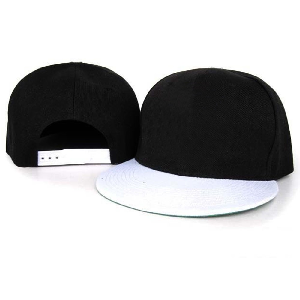 Just Cloth Topi Snapback Sport Polos - Hitam Putih