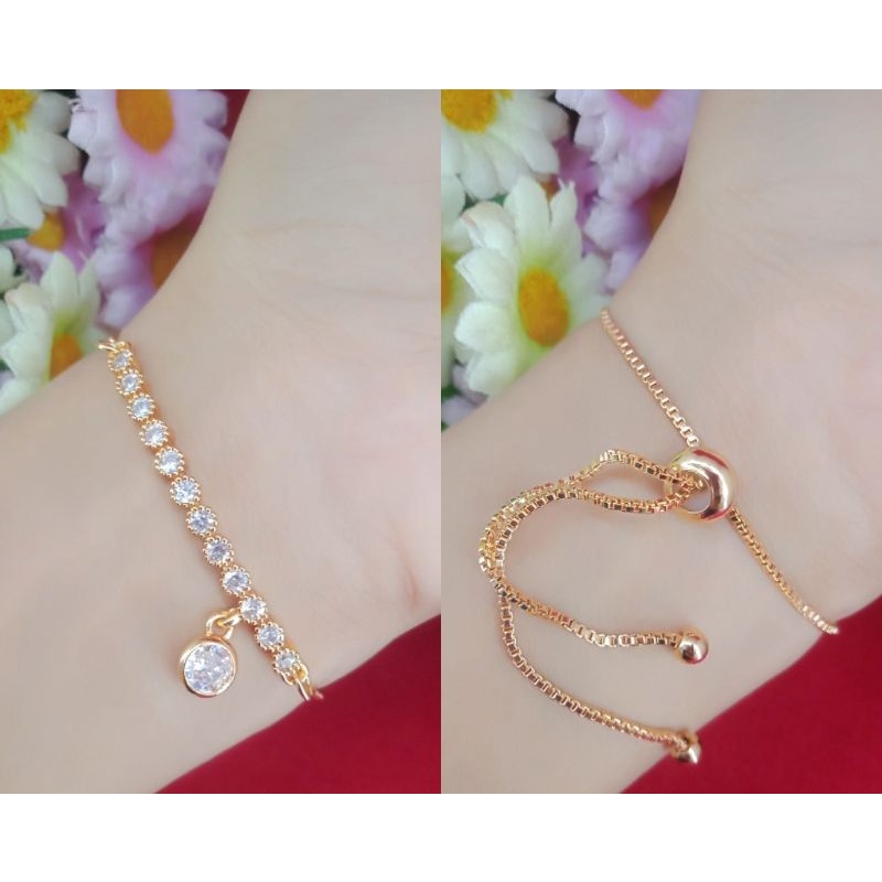 Gelang emas muda kadar 35% gelang model serut perhiasan wanita emas muda kadar rendah