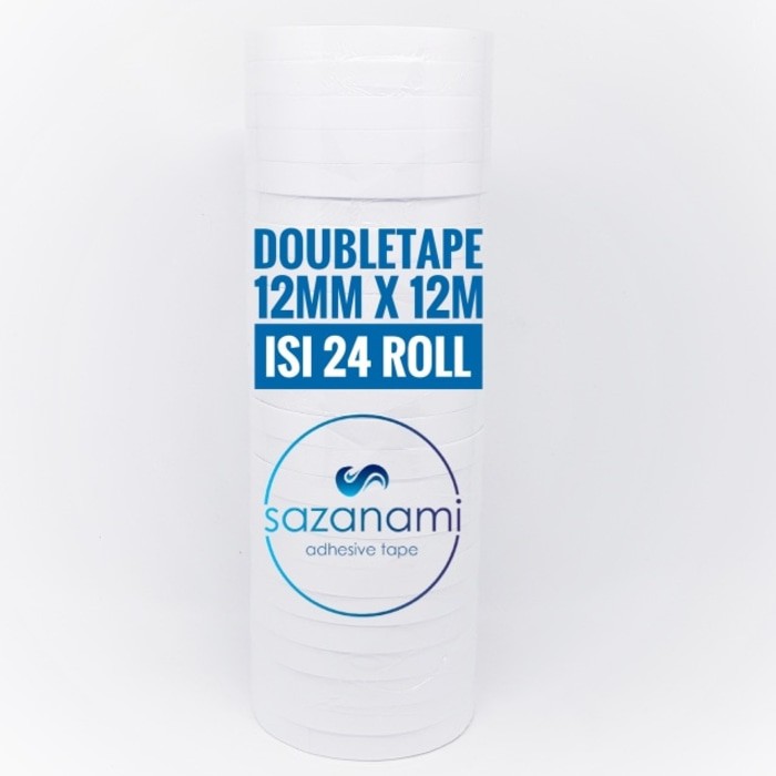 

HJK Double Tape 12mm x 12 Meter DoubleTape Kertas Putih SAZANAMI isi 24Rol