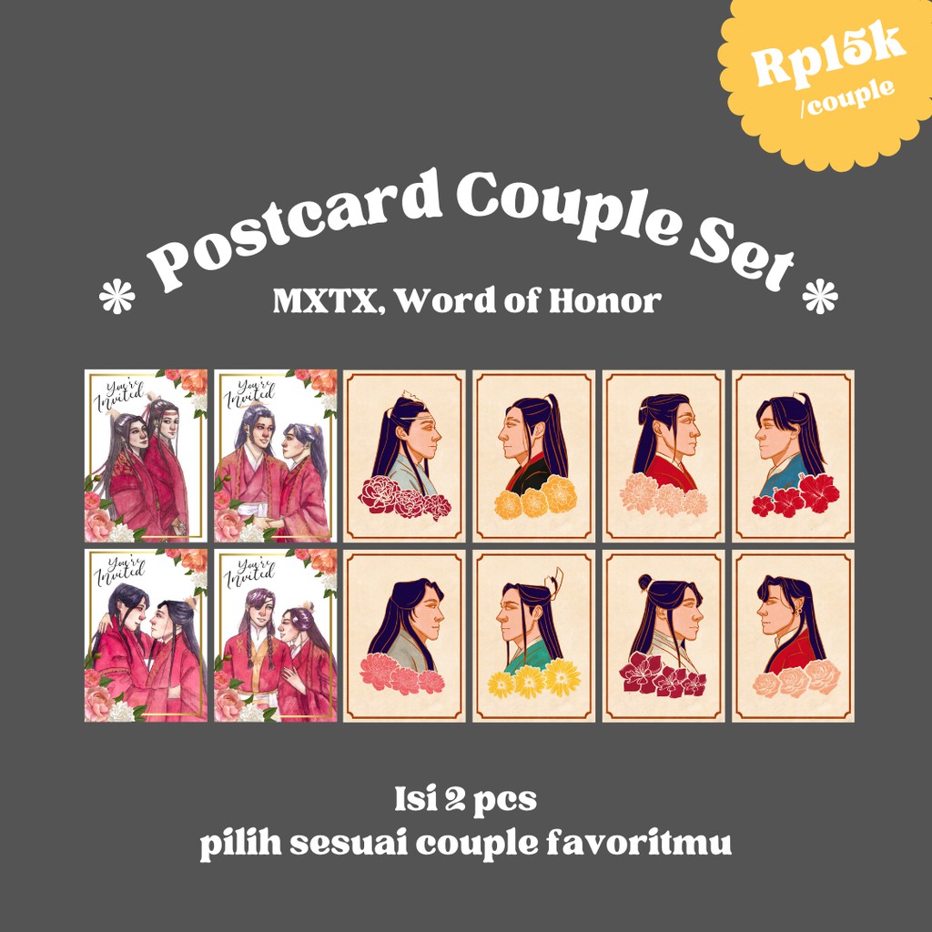 

POSTCARD/KARTU POST SET COUPLE MXTX, WORD OF HONOR