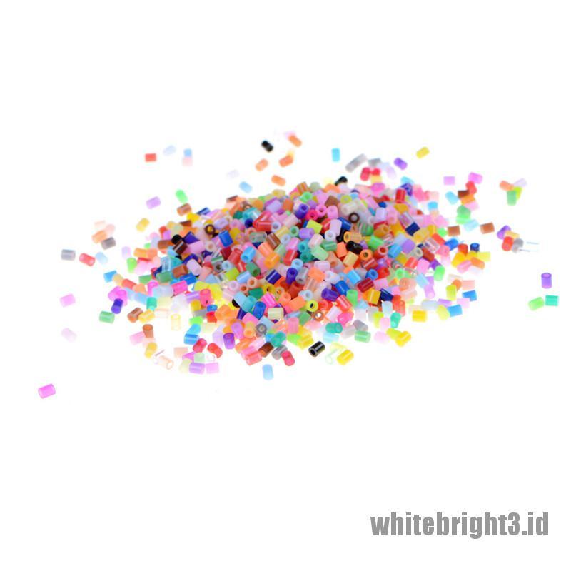 (white3) 1000pcs / Set Manik-Manik HAMA / PERLER 2.6mm Warna Campur Untuk Mainan Anak DIY