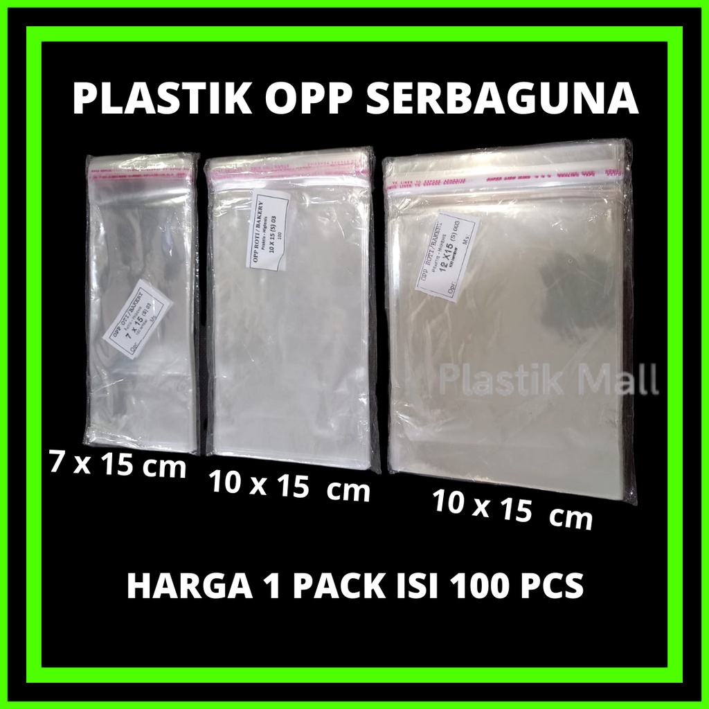 Plastik Opp 7X15 10x15 12x15 6x18 (SEAL/LEM) Plastik Buket Uang Sendok Opp Roti