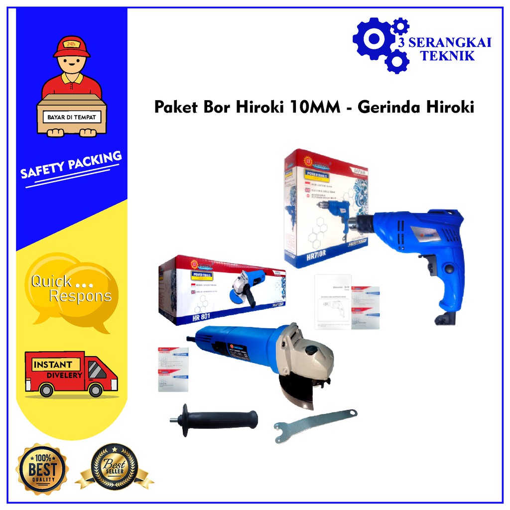 Paket Bor Hiroki 10MM - Gerinda Hiroki