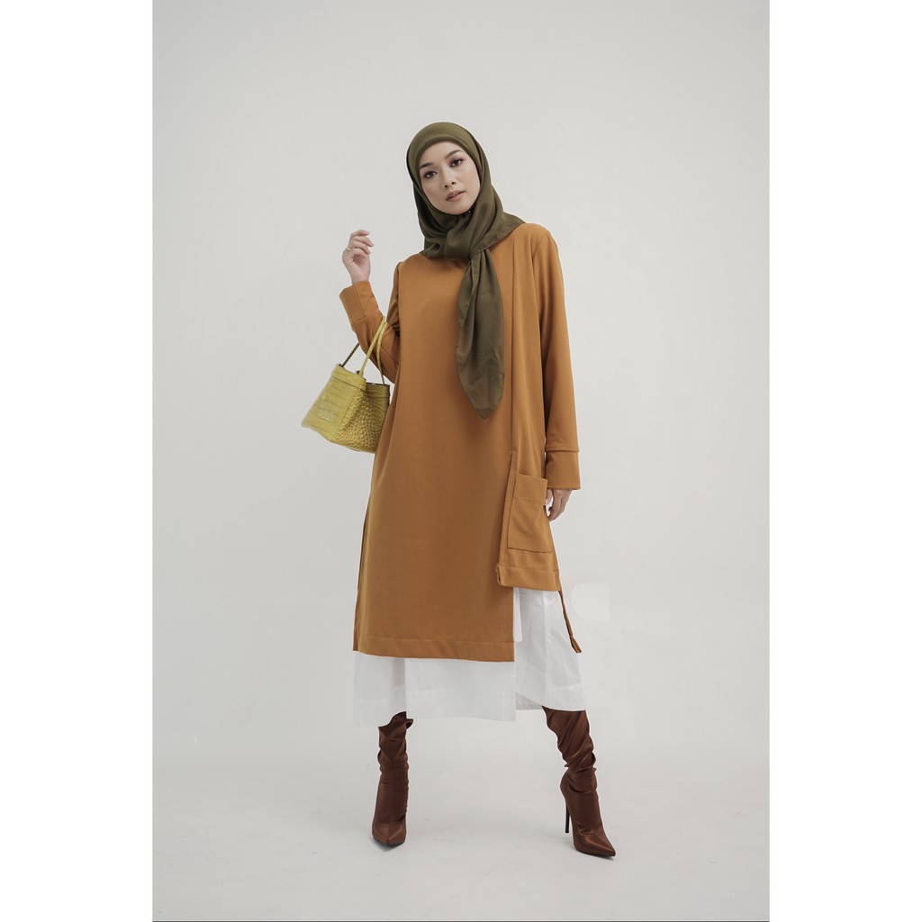 Tunik Long Layered Knit  satu set (Outer dan Inner)