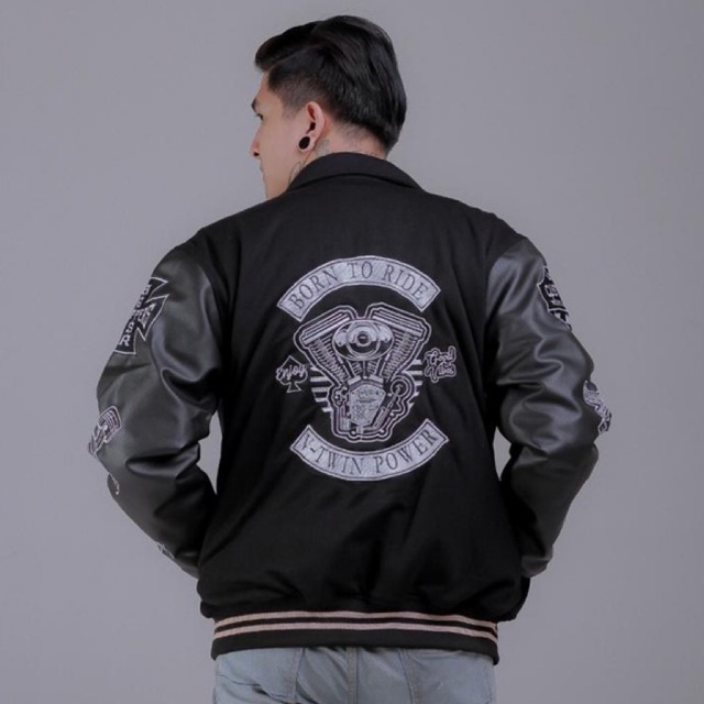 jaket varsity jaket pria varsity vintage jaket wanita SKULL Varsity Jaket Vintage VARSITY LIBERTY VA