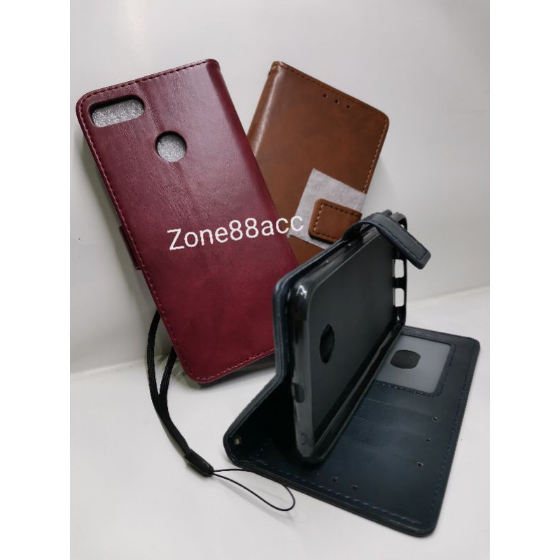 Redmi 5X Leather Case Flip Cover Casing Sarung Dompet Wallet Kulit Soft