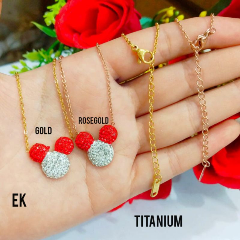 COD || Kalung Micky TITANIUM premium gaya remaja TIDAK LUNTUR, TIDAK KARAT