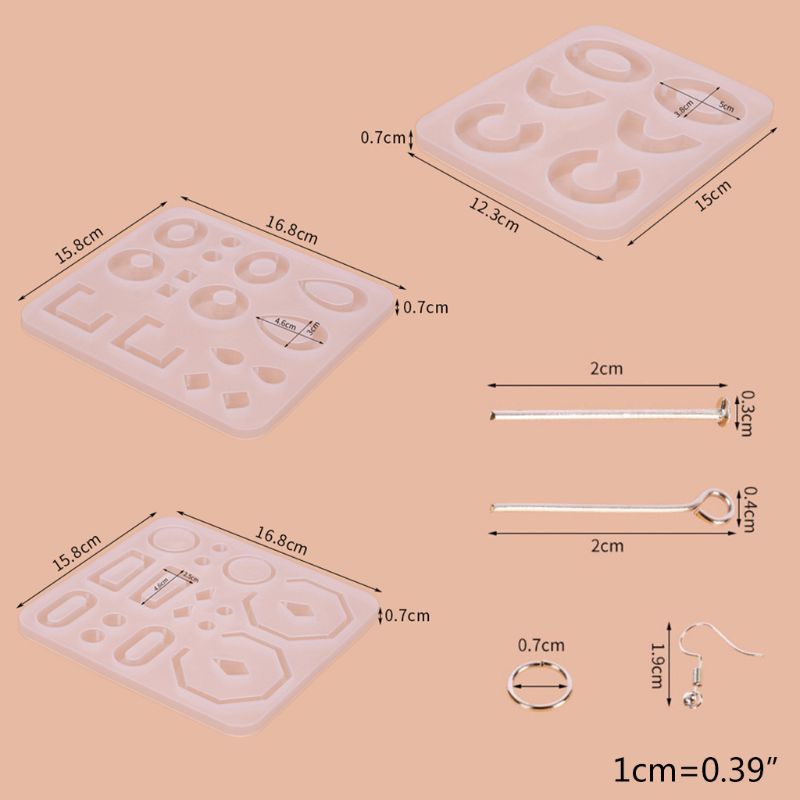 Siy 1 Set Cetakan Resin Epoksi Kristal Geometri Asimetris Handmade Diy Untuk Membuat Perhiasan