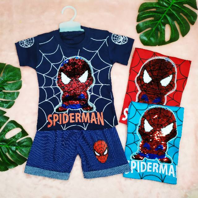 Pakaian Anak Laki-laki Size 3-12bulan Gambar Superhero / Baju Usap Ganti Warna / Baju Anak Cowok