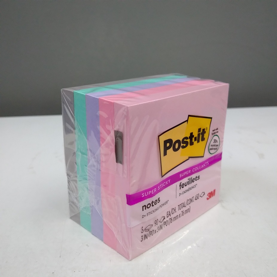 

RB 3M Post It Super Sticky Notes 654-5SSNRP Super Collants 3inch x 3 inch