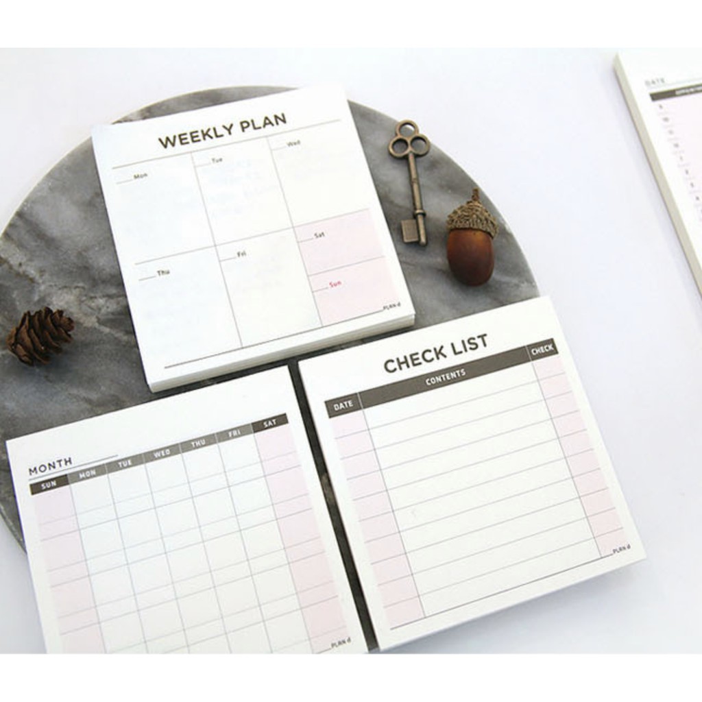 

Memo Checklist, Weekly Planner, Monthly Planner