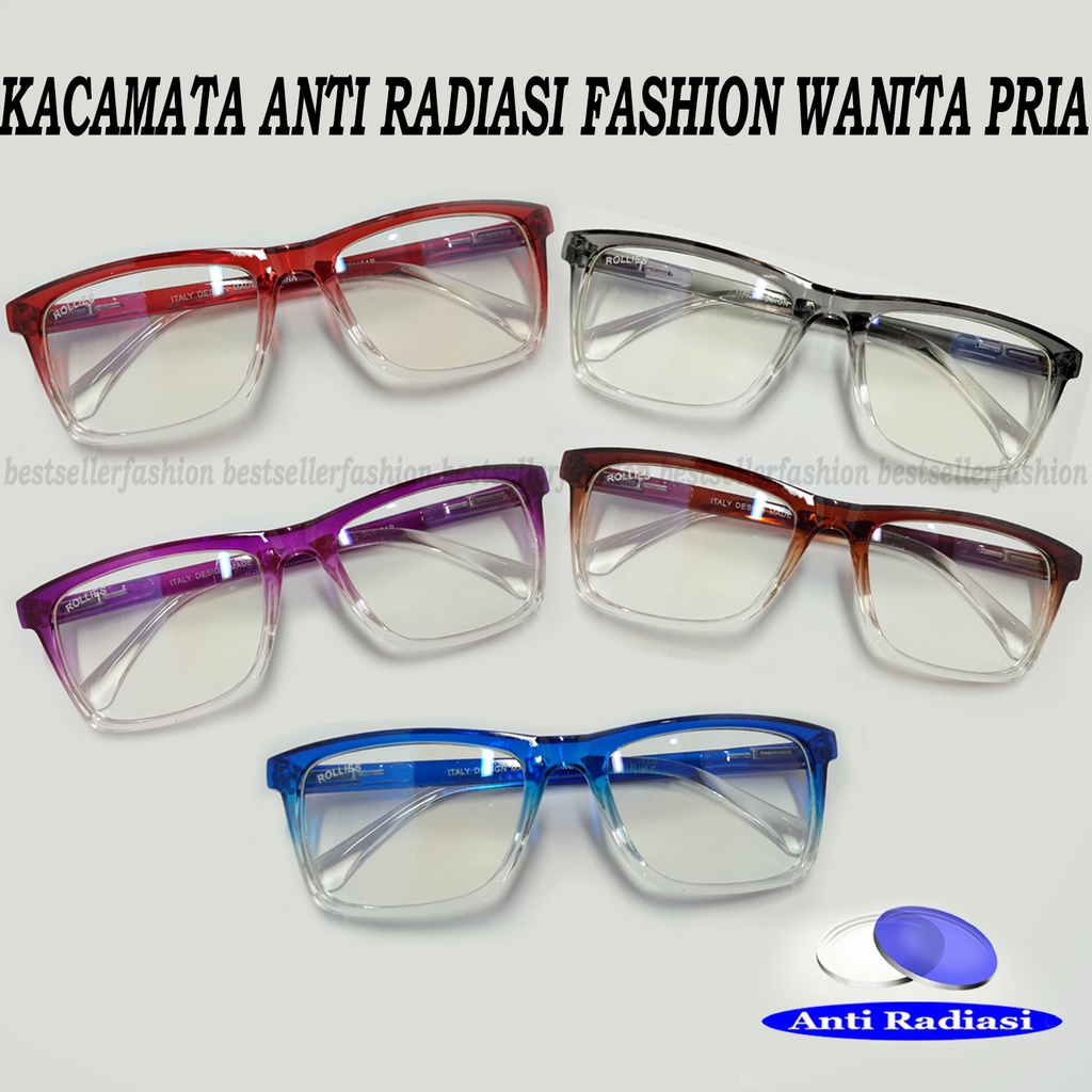 Kacamata fashion wanita pria anti radiasi / kacamata anti silau/ kacamata model trendy simple keren