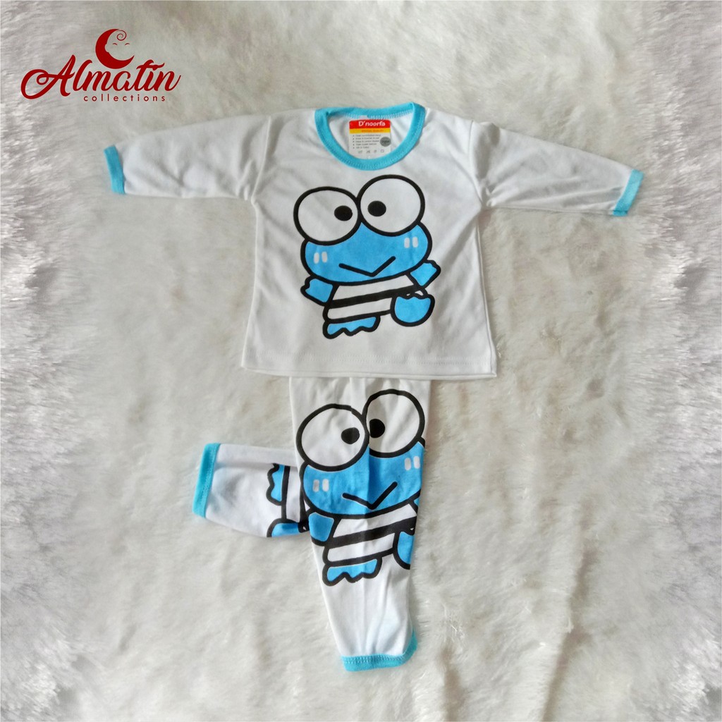 3Stel Baju Bayi Tangan Panjang/Baju Bayi Karakter Keropi / Baju Bayi Panjang /Piyama Bayi/Kaos Bayi