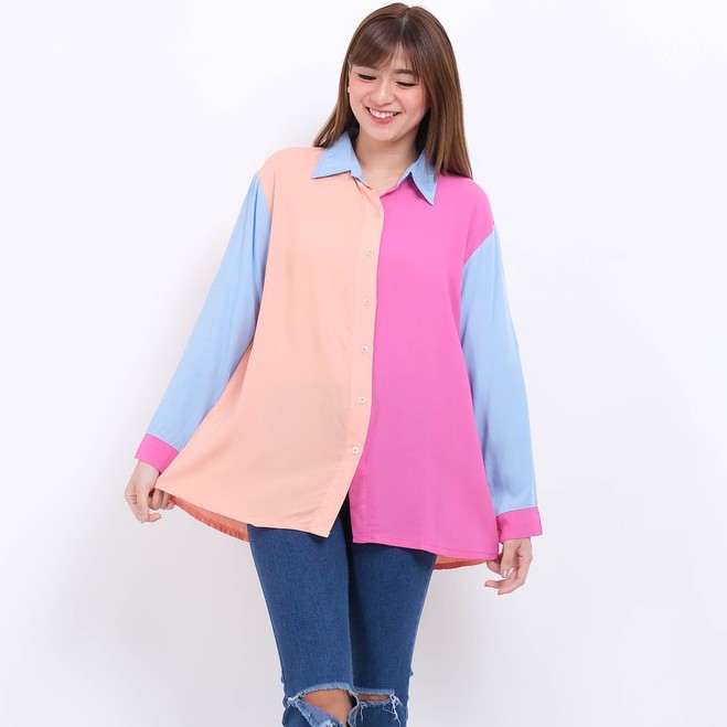 ARENA - Kemeja Basic Wanita Colorful