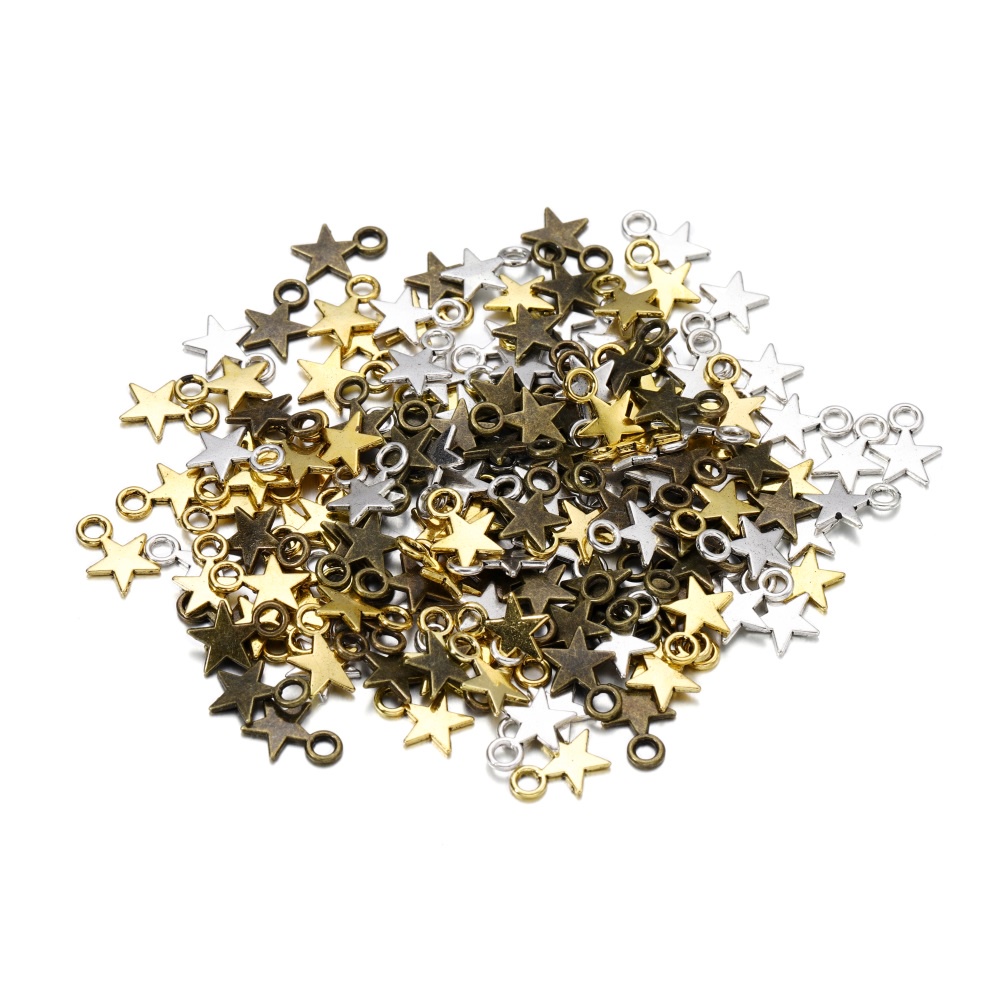 St.kunkka 100pcs / Pak Liontin Bentuk Bintang Bahan Alloy Untuk Anting diy