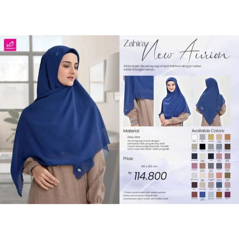 RABBANI - ZAHIRA NEW AURION - HIJAB RABBANI ORI - HIJAB RABBANI TERLARIS