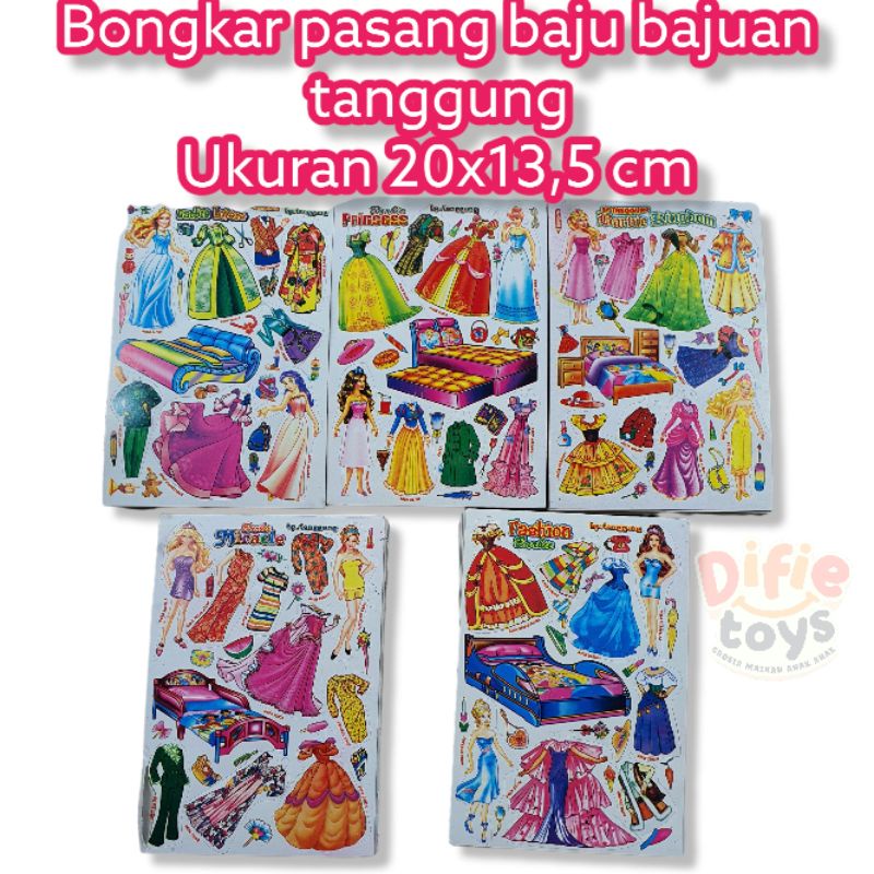 50 pcs bongkar pasang baju bajuan mainan kertas TANGGUNG bp tanggung kertas