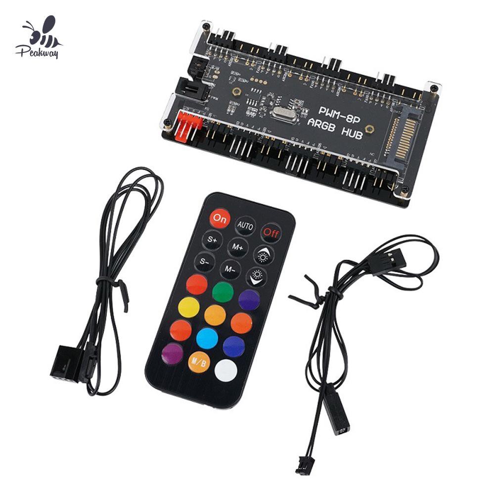 Peakway Pwm Led Controller Pc Fan Hub 5v 3 Pin Argb Cooling Aura Peakway Pwm Led Controller Pc Fan Hub 5v 3 Pin Argb Cooling Aura