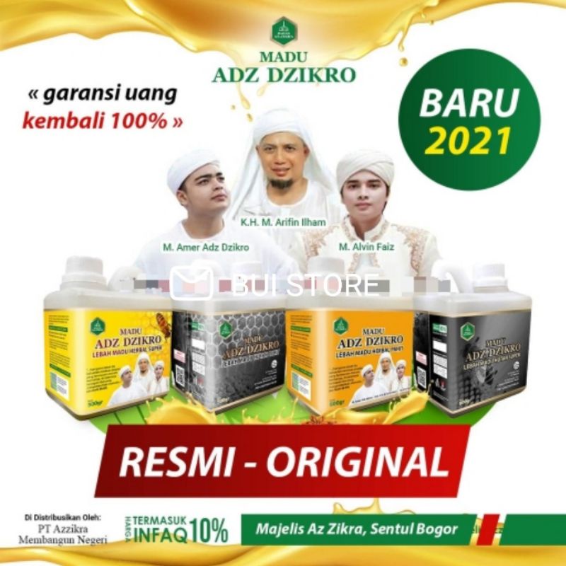 RESMI MADU ADZ DZIKRO ASLI 100% Murni Hutan Herbal Super Hitam Pahit Az Zikra