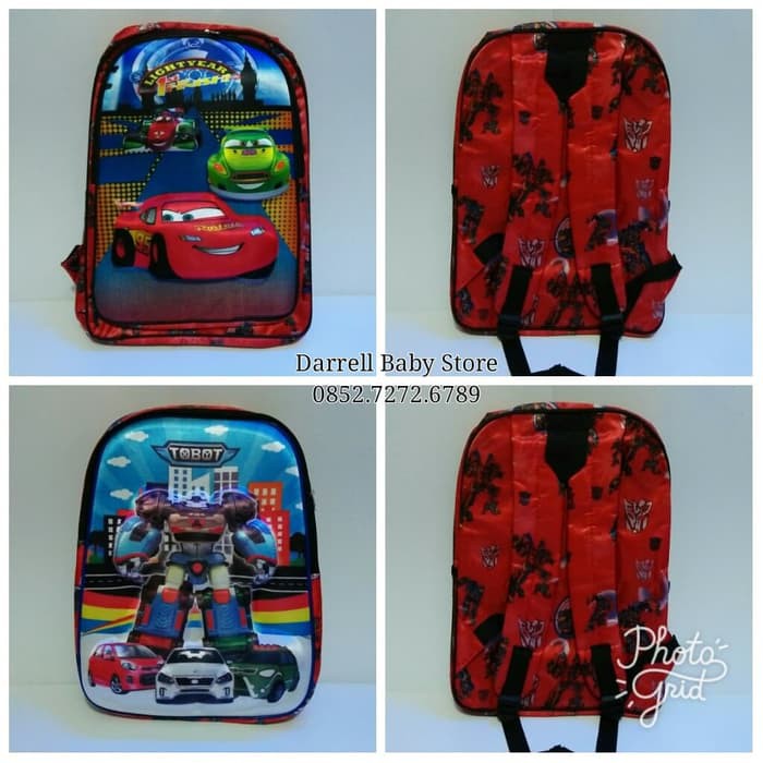 PROMOO TERMURAAHH  Tas Tobot Ransel Anak Cowok Karakter Gambar Timbul / Anak Paud TK SD .