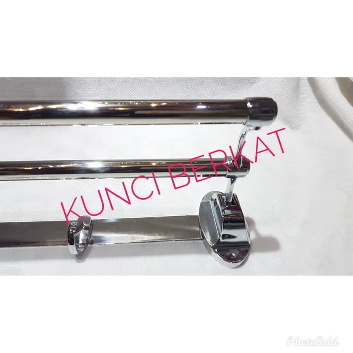 Gantungan Handuk/Rak/Towel/2 Baris/2 Bar/Pipa Melengkung/Handuk/Stainless