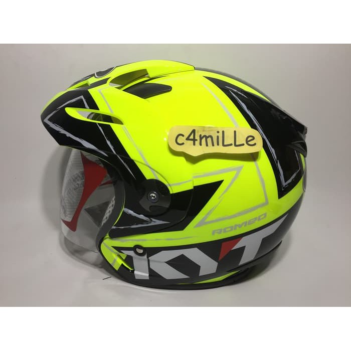 HELM KYT ROMEO STREAMLINE YELLOW FLUO BLACK HALF FACE