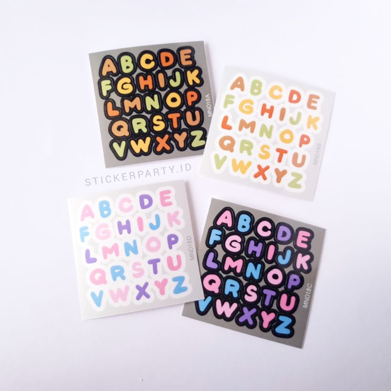 

[Sticker Party] Stiker Huruf Abjad Kiss Cut Bentuk Alfabet Tahan Air Label Waterproof Deco HP Laptop Toploader Polaroid PC Photocard Kpop MN018