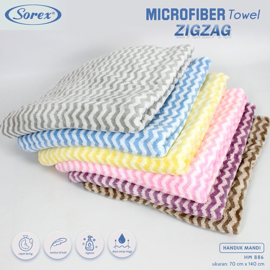 SOREX TOWEL HM880 HM881 HM886 1pcs Handuk Microfiber Lembut Anak uk. 120 x 60(cm)