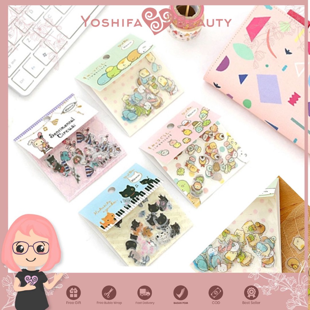 80 Lembar Sticker stiker motif Korea Lucu Mini | Stiker Planner Tumbler Scraptbook