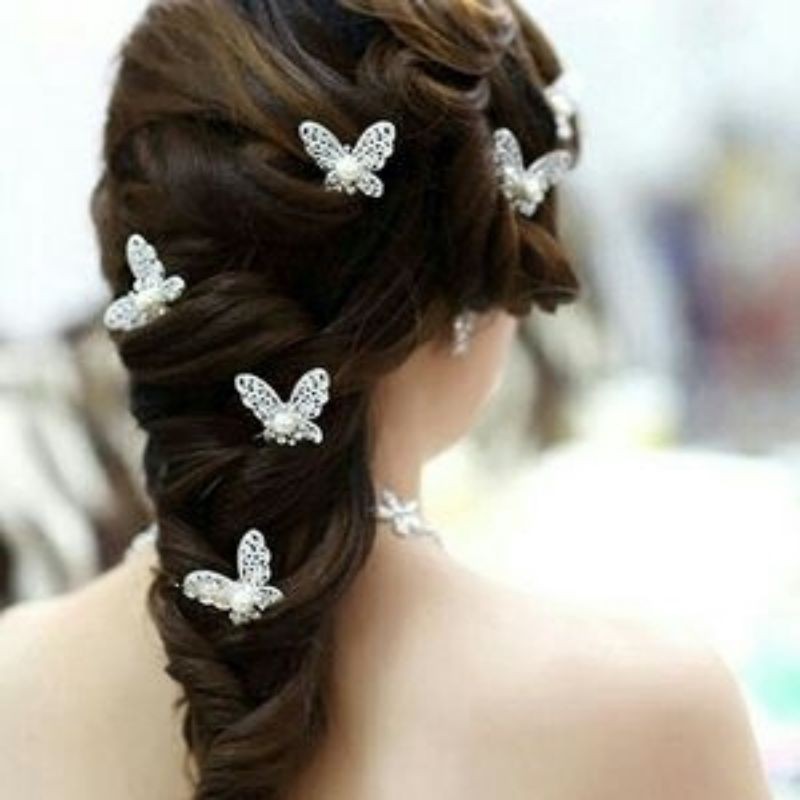 Hairpin Headress Hiasan Rambut Konde Kupu Kupu Butterfly Pesta Bride Bridemaid Pengantin Birthday