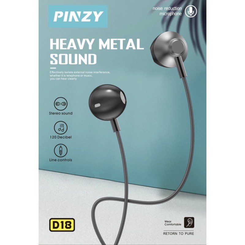 Headset PINZY D18 Series Heavy Metal - Earphone D18 —