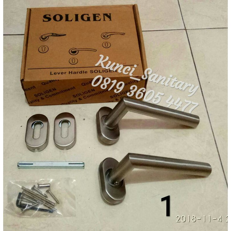 Handle Pisah Oval Soligen / Handle Pisah Pintu Aluminium Soligen / Gagang Pintu Aluminium