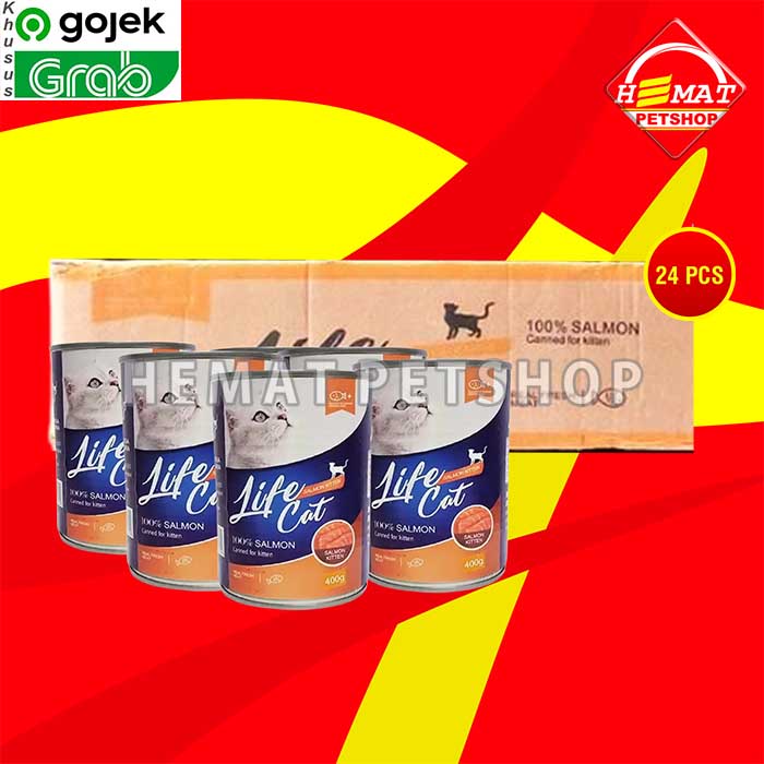 Gosend Makanan Kucing Wet Food Kaleng Life Cat Grosir Dus 24 PCS 400GR