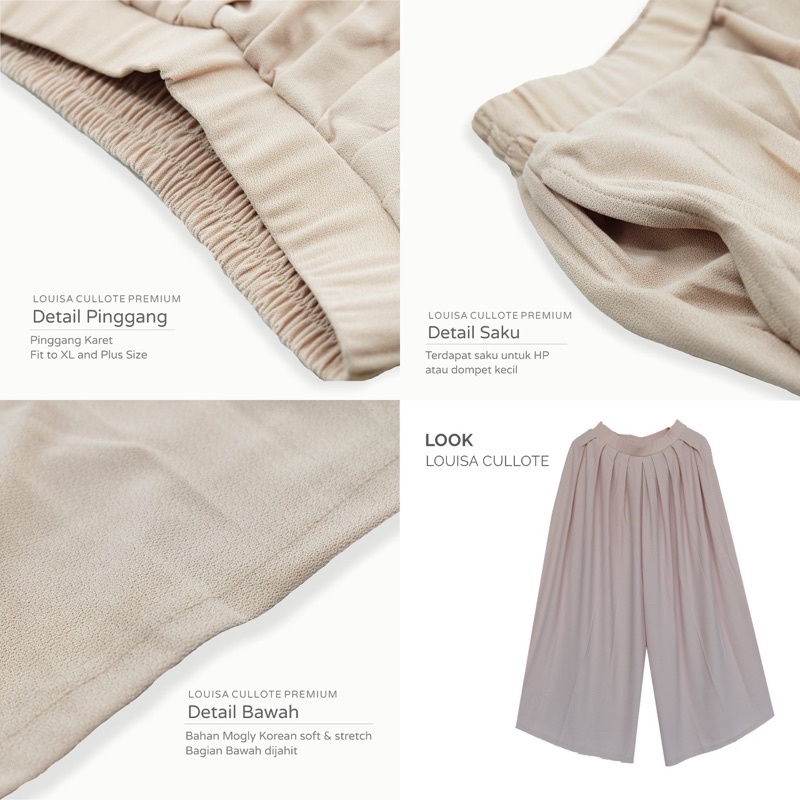 Kulot Panjang Louisa Pant Premium (Cullote Kulot) Fit to S-XL-7