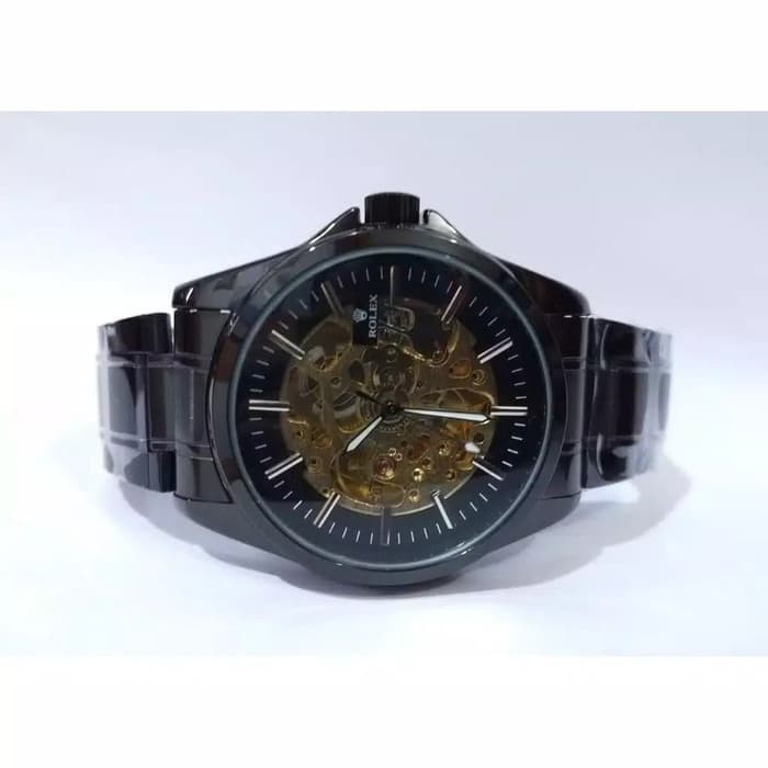 JAM TANGAN PRIA ROLEX ORI AUTOMATIC THREE DIAMOND SIDE ANALOG COWOK ANTI AIR