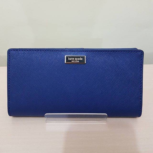 Dompet Kate Spade Original / Katespade Stacy Oceanic Blue Wallet Saffiano Leather
