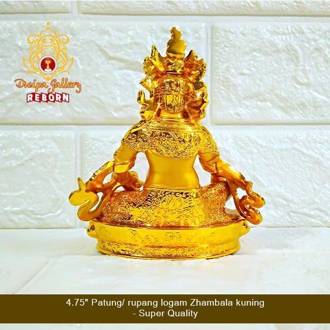 4.75&quot; Patung/ rupang logam Zhambala kuning- Super Quality