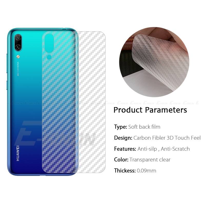 2pcs Stiker Pelindung Layar Belakang Bahan Carbon Fiber Untuk Huawei Nova 2 3 4 5i 6 7 8 Pro 2i 2s 3e 4e 5t 5z 7i Lite