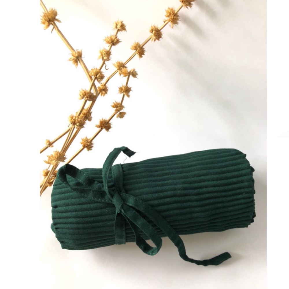 Bergo Maryam Plisket Full Premium PD 75 CM PB 80 CM TERMURAH-Hijau Botol