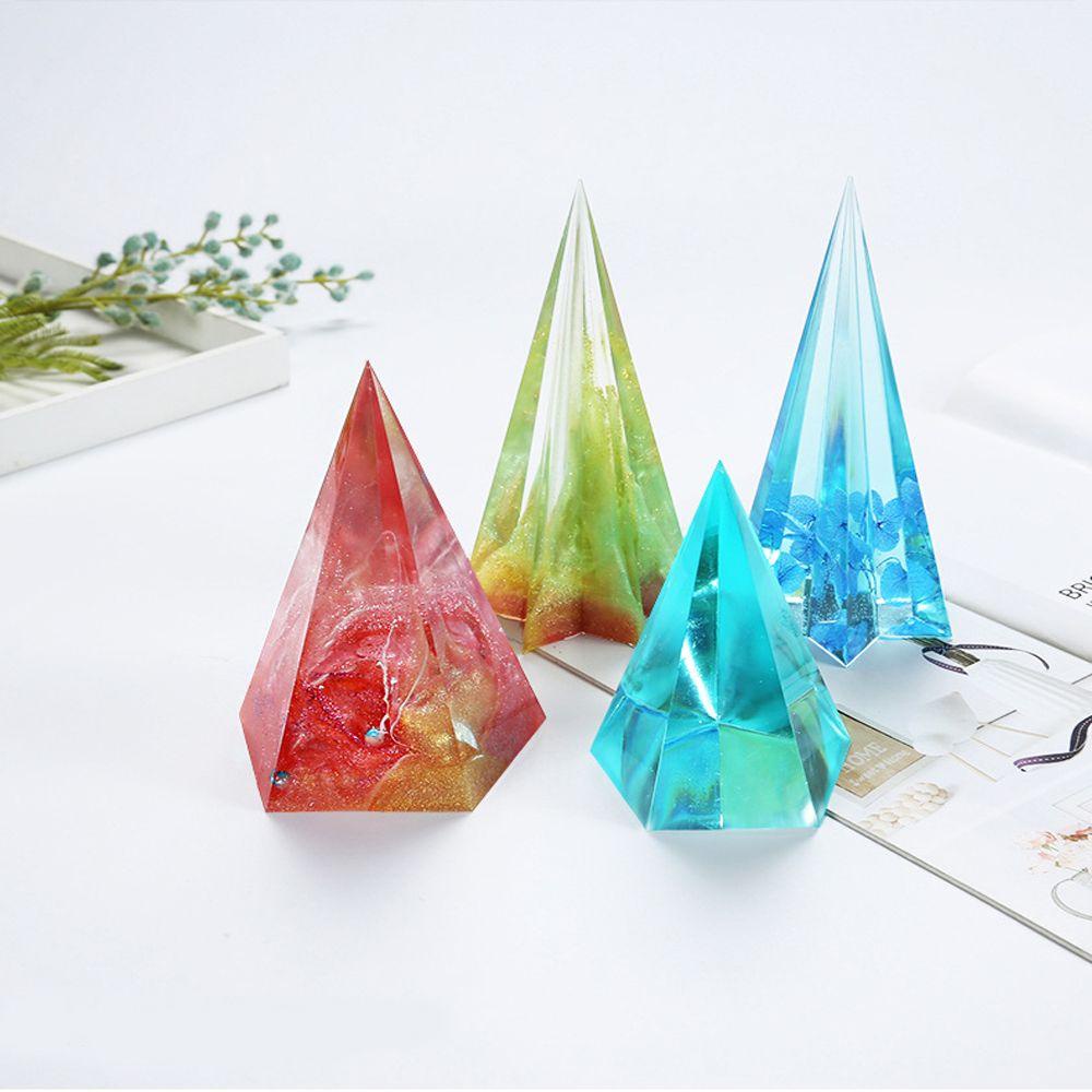 Suyo Cetakan Resin Kerucut Hexagonal Alat Membuat Perhiasan Kerajinan Hias Xmas Ornamen