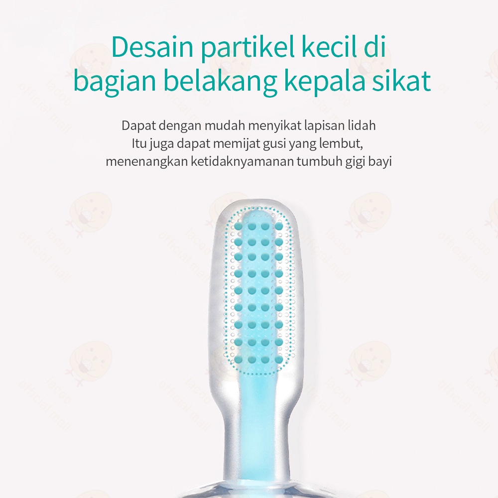 Lacoo Sikat Gigi bayi anak silikon Pembersih Mulut Bayi BPA Free Toothbrush baby 1-3 tahun