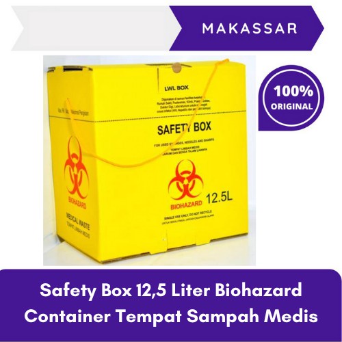 Safety Box 12,5 Liter Biohazard Container Tempat Sampah Medis