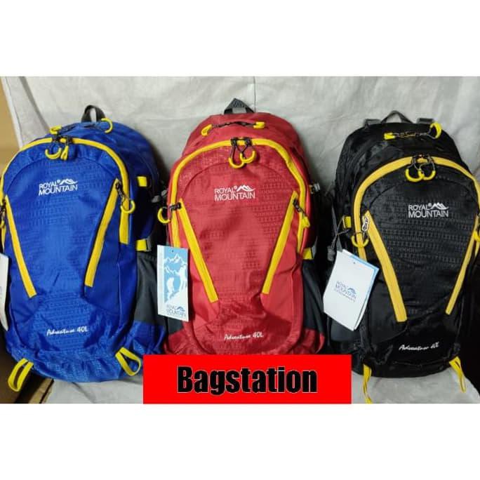 TAS RANSEL GUNUNG HIKING CAMPING CARRIER DAYPACK ROYAL MOUNTAIN 40 L - Biru